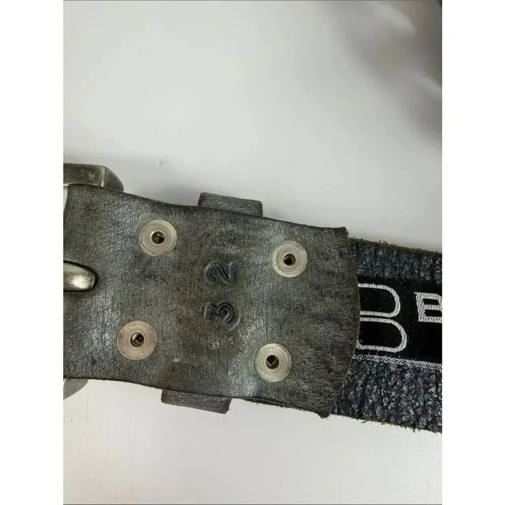 Brave Leather 1992 Gray Studded Cutout Belt Size 32 Made in Canada